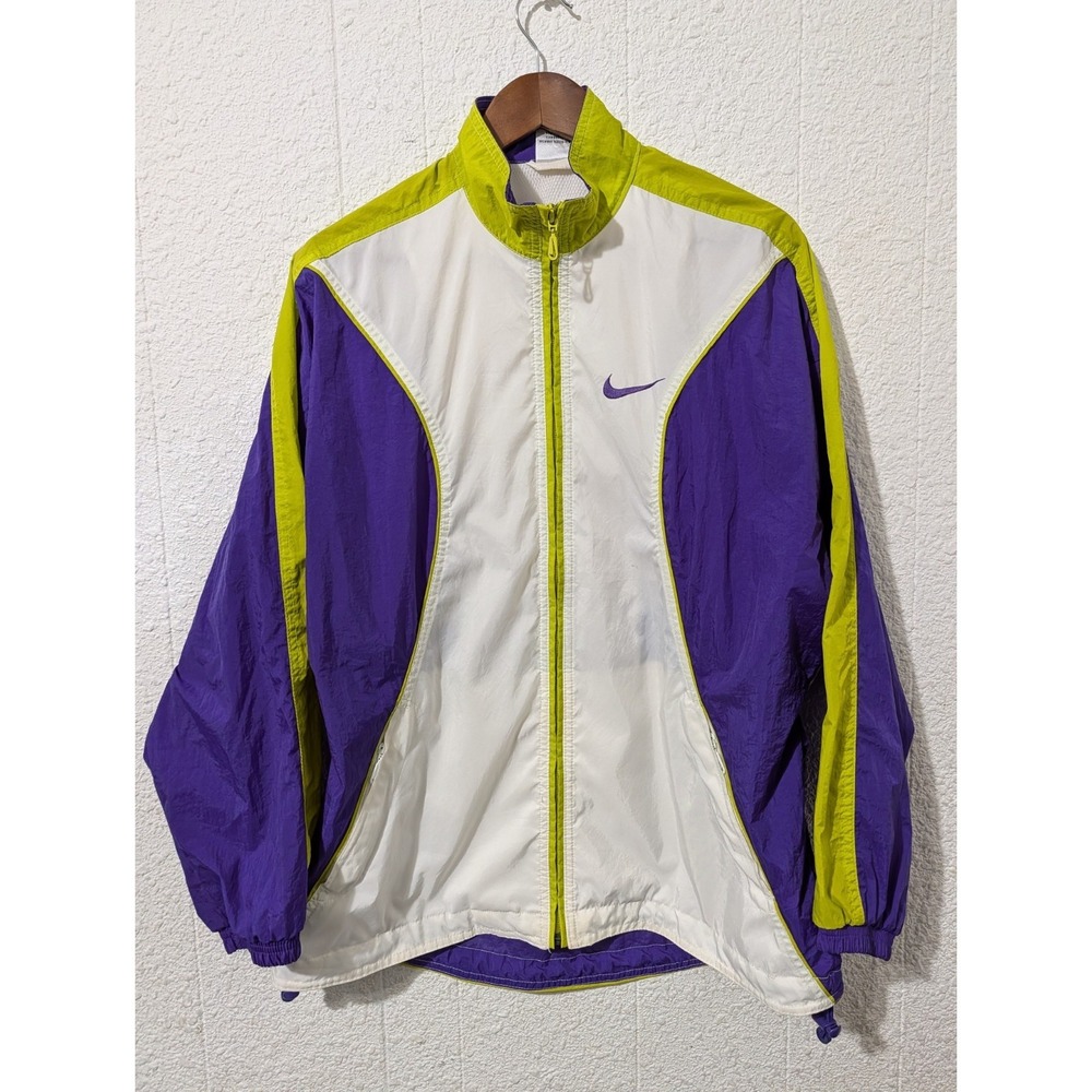 Vtg Nike Track Womens M 8-10 Jacket Purple Green 90s see photos